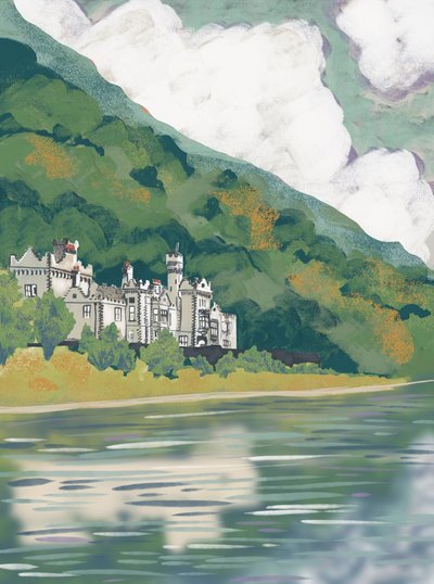 Castelo histórico à beira do lago de Charlotte Trudgett