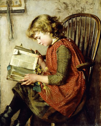Uma jovem lendo, 1890 de Charlotte Weeks