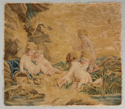 Crianças Brincando: O Banho, 1700. de Charron