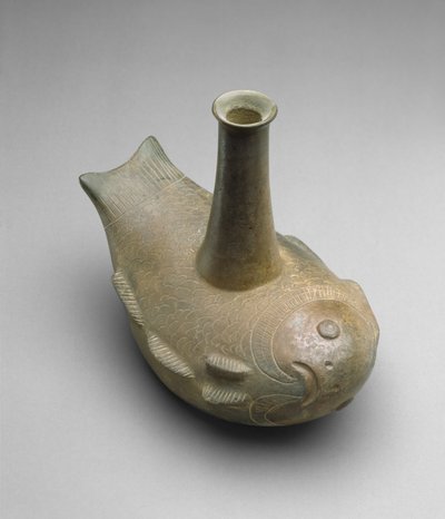 Embarcação de Peixe, 450-200 aC (louça de barro picada) de Chavin Chavin