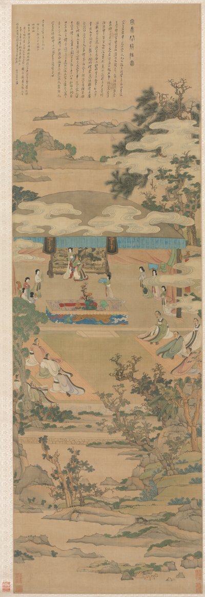 Lady Xuanwen dando instruções sobre os ritos de Zhou de Chen Hongshou