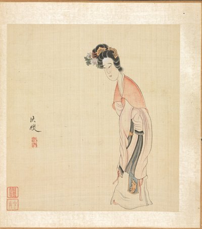 Pinturas após Mestres Antigos: Uma Dama de Chen Hongshou
