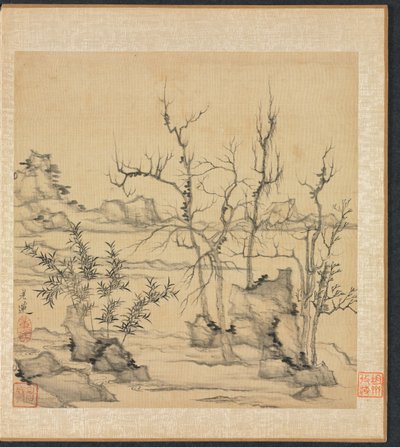Pinturas após os antigos mestres: paisagem no estilo de Ni Zan de Chen Hongshou