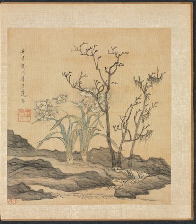 Pinturas segundo mestres antigos: Narciso e árvores nuas, 1598-1652. de Chen Hongshou