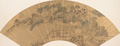 Paisagem com figura, 1635. de Chen Jichun