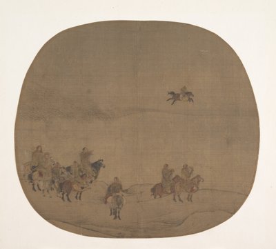 Nômades caçando com falcões, início do século XIII. de Chen Juzhong