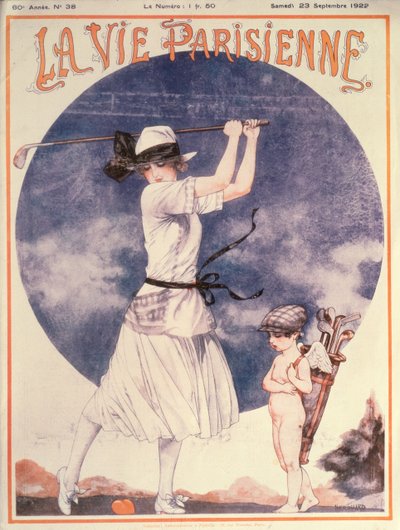 Capa de La Vie Parisienne, Mulher a jogar golfe de Cheri Herouard