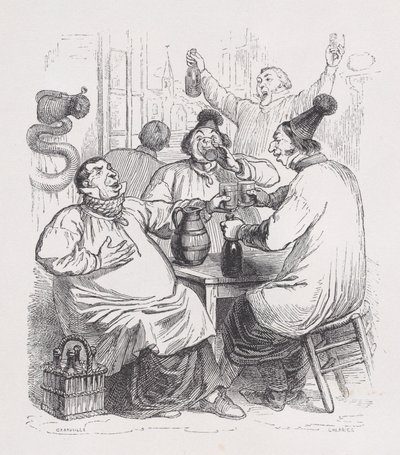 Os cantores da paróquia de The Complete Works of Béranger, 1836. de Cherrier