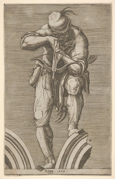 Um homem atirando com uma besta, 1579. de Cherubino Alberti
