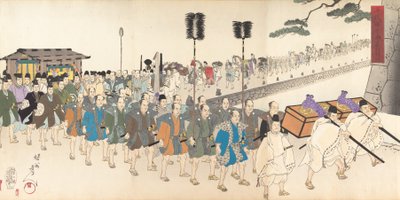 Chiyoda Kasutea l parte m f lado, 1897. , 1897. de Chikanobu Yoshu