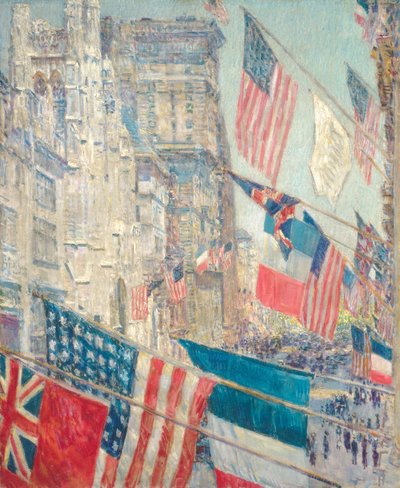Dia dos Aliados, Maio de 1917 (óleo sobre tela) de Childe Frederick Hassam