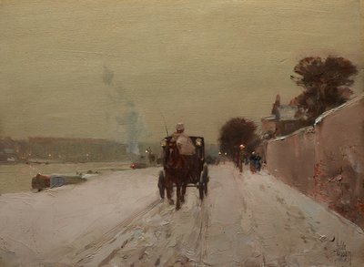 Ao longo do Sena, inverno de Childe Frederick Hassam
