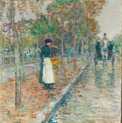 Autumn Boulevard, Paris (óleo sobre tela) de Childe Frederick Hassam