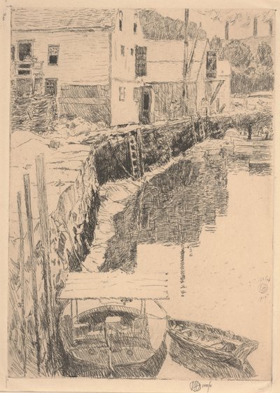 Cos Cob Dock de Childe Frederick Hassam