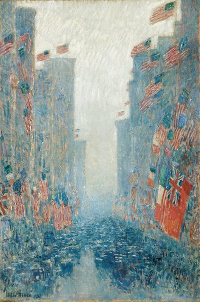 Bandeiras, Tarde na avenida de Childe Frederick Hassam