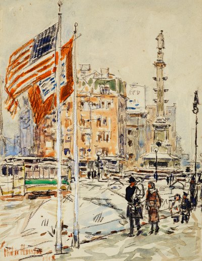 Bandeiras, Círculo de Colombo de Childe Frederick Hassam