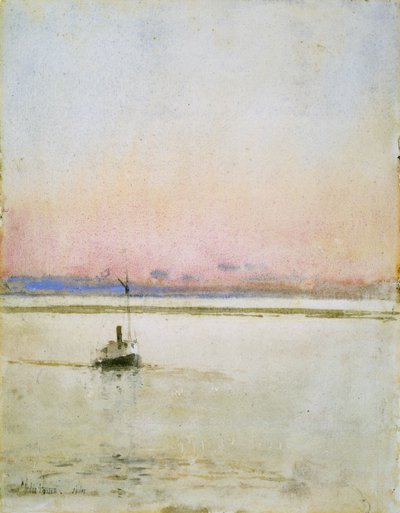 Pôr-do-sol (aguarela sobre papel) de Childe Frederick Hassam