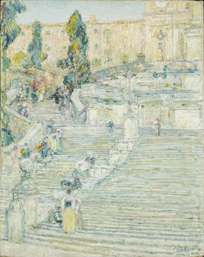 As escadas espanholas, Roma de Childe Frederick Hassam