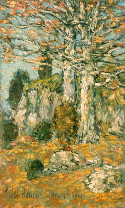 Paisagem das árvores de Childe Frederick Hassam