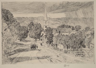 Uma aldeia do Vermont de Childe Hassam
