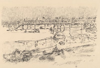 Praia de banho, Bass Rocks de Childe Hassam