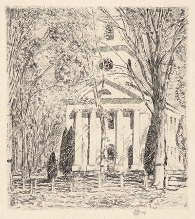 Igreja em Old Lyme, 1924 de Childe Hassam