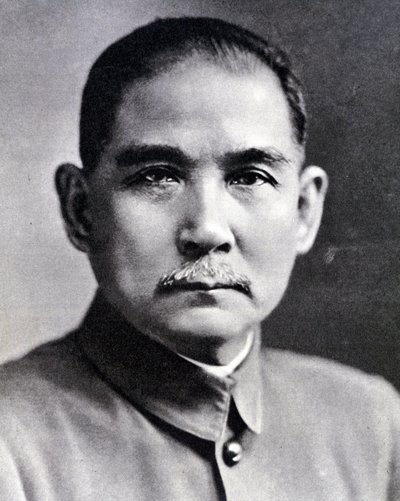 Retrato de Sun Yat-sen (Yat sen, Zhongshan) (1866-1925), revolucionário chinês e estadista. de Chinese Photographer