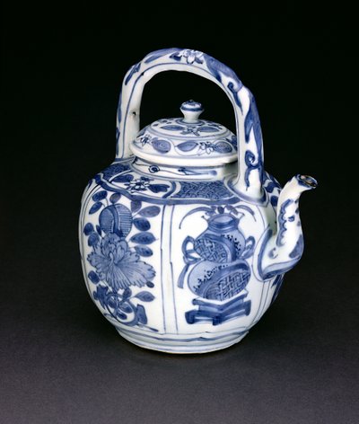 Pote de vinho kraak azul e branco, Wanli, 1590-1610 (porcelana) de Chinese School