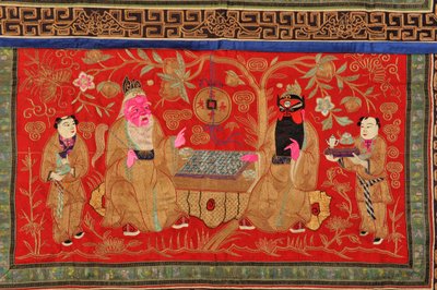 Pano de altar chinês (têxtil) de Chinese School