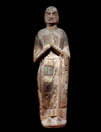 Arte chinesa: estátua representando um kasyapa, monge discípulo de Buda. Dinastia Sui (581-618 d.C.). Paris, Museu Guimet, Museu de Artes Asiáticas. de Chinese School