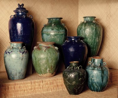 Jarras de vidro chinesas (louça de barro vidrada) de Chinese School