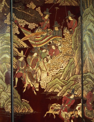 Tela de Coromandel, c.1700 de Chinese School