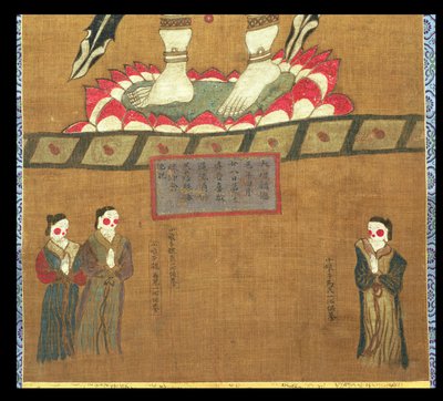 Figuras femininas fazendo oferendas a Avalokitesvara de Chinese School