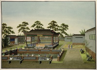 Cena do Jardim, c.1820-40 (wc no papel) de Chinese School