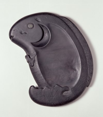 Inkstone na forma de uma carpa pulando, tarde Ming para dinastia Ching cedo (pedra esculpida tuan) de Chinese School