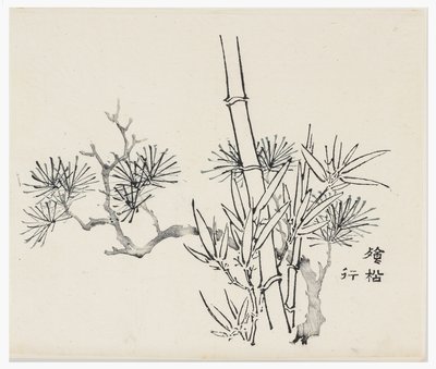Ten Bamboo Series, século 18 de Chinese School