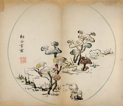 Dez estampas de estúdio de bambu, 1643 (xilogravura) de Chinese School