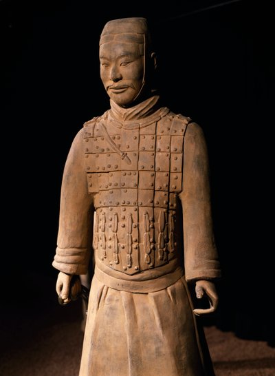 Guerreiro do Exército de Terracota, Mausoléu do Imperador Qin Shi Huang, século III a.C. (foto) de Chinese School