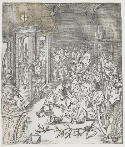 The Mocking of Christ, 1637 (impressão em xilogravura) de Chinese School