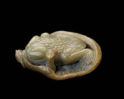 Sapo em uma folha de lótus, 1500-1700 de Chinese School