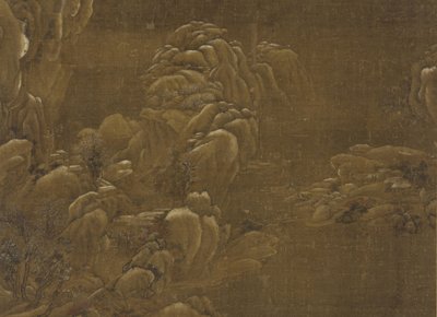 Paisagem de inverno, dinastia Ming ou Qing, século XV-XVIII de Chinese School