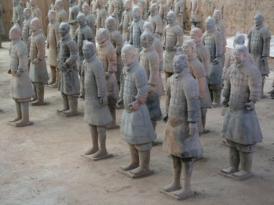 Museu Xian, guerreiros de terracota da tumba do imperador Shi Huangdi de Chinese School
