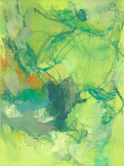 Composição abstrata, Série orgânica/jardim II, 2022 (óleo sobre tela de linho) de Ching Fun Tso