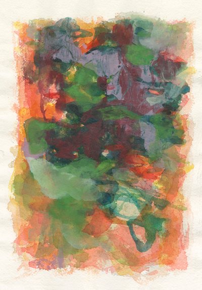Composição abstrata, série Play, 2021 (aguarela, guache e carvão sobre papel de aguarela) de Ching Fun Tso