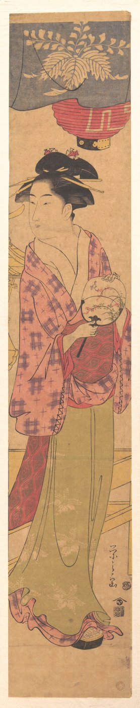 Mädchen mit einem Fächer de Chobunsai Eishi