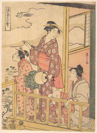 Uma galinha de cauda longa (Onagadori), da série «Doze Aves Variadas» (Shochō jūnikin) de Chobunsai Eishi