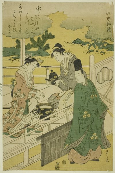 Uma paródia dos Contos de Ise de Chobunsai Eishi