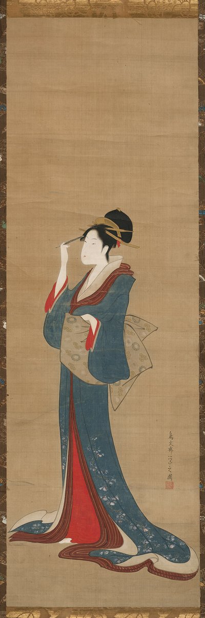 Beleza substituindo seu grampo de cabelo de Chobunsai Eishi