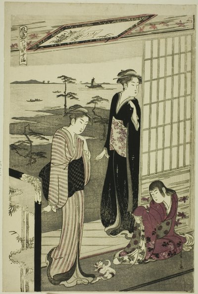 Suma, da série "A Fashionable Parody of the Tale of Genji (Furyu yatsushi Genji)" de Chobunsai Eishi