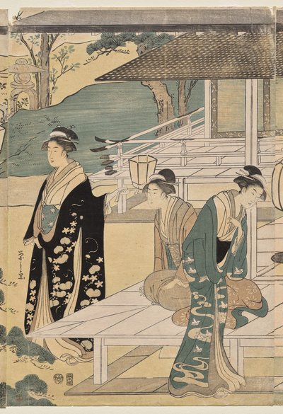 O Capítulo Matsukaze do Conto de Genji (da série The Tale of Genji in Elegant Modern Dress) de Chobunsai Eishi